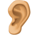 👂🏽 ear: medium skin tone display on Facebook